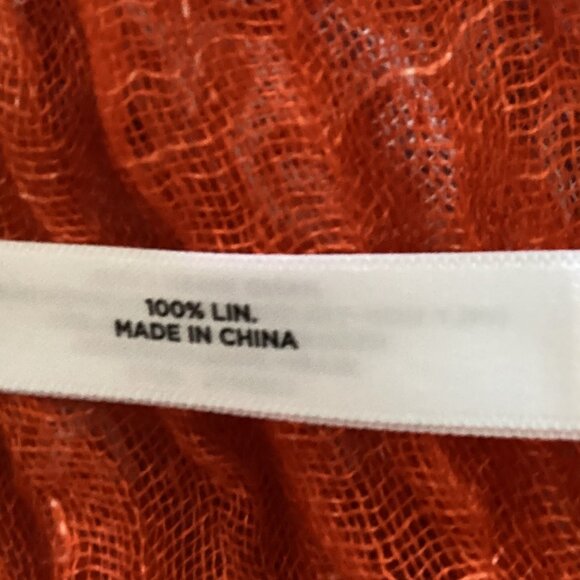 Talbots Orange and White Geometric Scarf - Picture 8 of 8